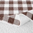 thumbnail image 5 of Erosebridal Brown Gingham Plaid Twin Quilt Set,Classic Check Pattern Twin Coverlet Set For Girls,2 Pieces, 5 of 7
