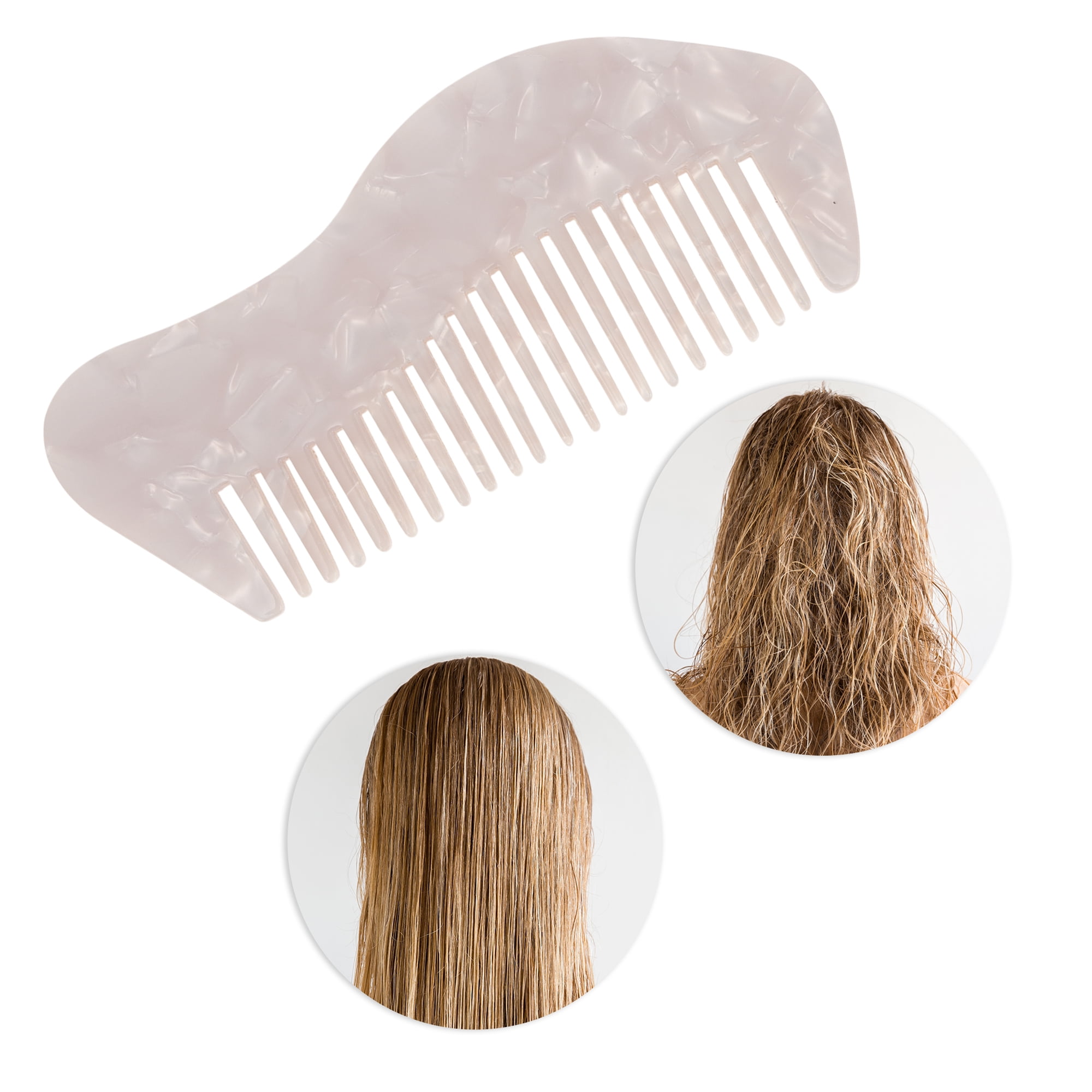 Unique Bargains 1 Pc Portable Special Shape Hair Comb for All Hair Types Styles White