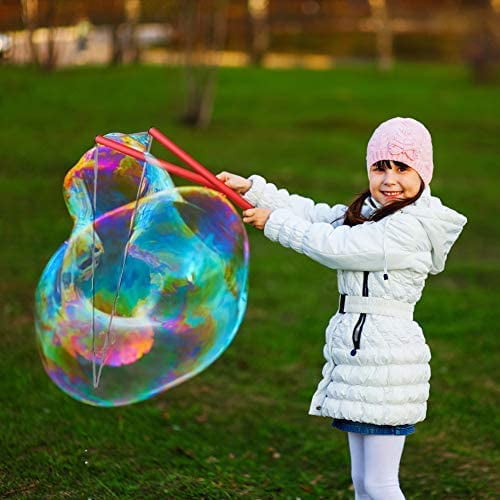 HTOOQ Giant Bubble Wands Kit 4 Pcs Set Big Bubble Makers with
