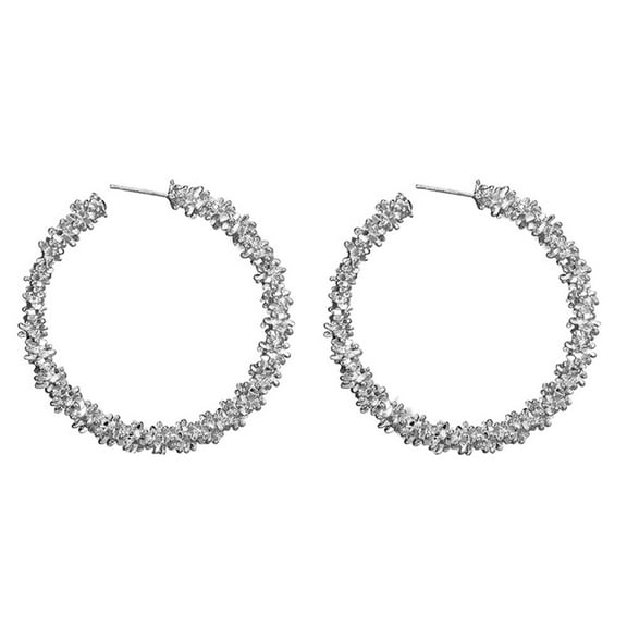 SIfdSeng Women Temperament Simple Spiny Personality Circle Big Earrings Boho Earrings for Women Dangling Lightweight Flatback Stud Earrings Sterling Silver Silver Earrings for Women Dangling Big