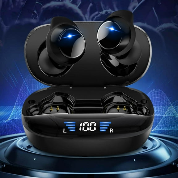 FYHALE Mini Bluetooth Earphones True Wireless Sports 5.2 Digital Display Headphones In-Ear Noise Reduction Headsets