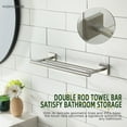 thumbnail image 3 of KOKOSIRI Hand Towel Holder Rack 16 Inch Bathroom Double Towel Bars Rails for Bath Toilet Brushed Nickel Stainless Steel B5005BR-L16, 3 of 9
