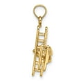 thumbnail image 2 of 14k Yellow Gold Solid Polished 3-D Bi-Plane with Ribbed Angel Wings Pendant Necklace 16x16mm Pendant for Women, 2 of 3