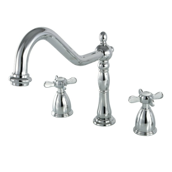 Kingston Brass KB1791BEXLS Widespread Kitchen Faucet, Polished Chrome