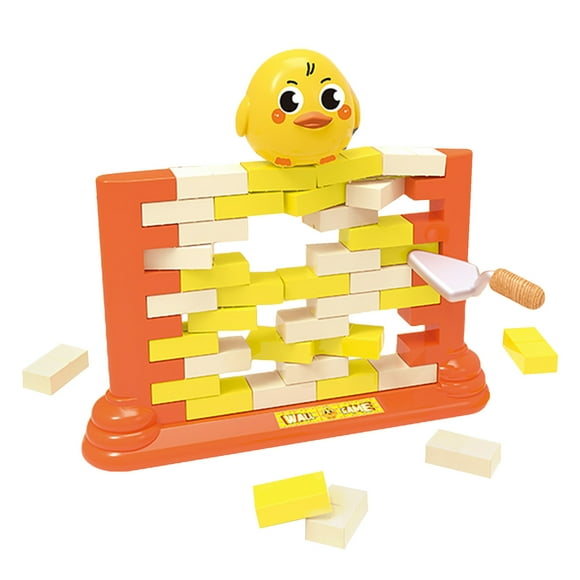 YHWJZYF Board Game Toys Educational Table Game Double Building Blocks Push Wall Montessori Toys Suitable For 4 -12 Years Old Children Game Three Animals Yellow