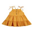 thumbnail image 1 of Girls Dress Shoulder Strap Solid Sling Layered Skirt for Children, 1 of 9