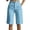 Blue, variant on Tailored Bermuda Shorts Women High Waist Button Pleated Front Dressy Office Workwear Knee Length Pants Navy XXL