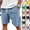 25# Blue, variant on Men's Summer Corduroy Shorts Drawstring Elastic Waist Casual Loose Fit Beach Knee Length Shorts Khaki L