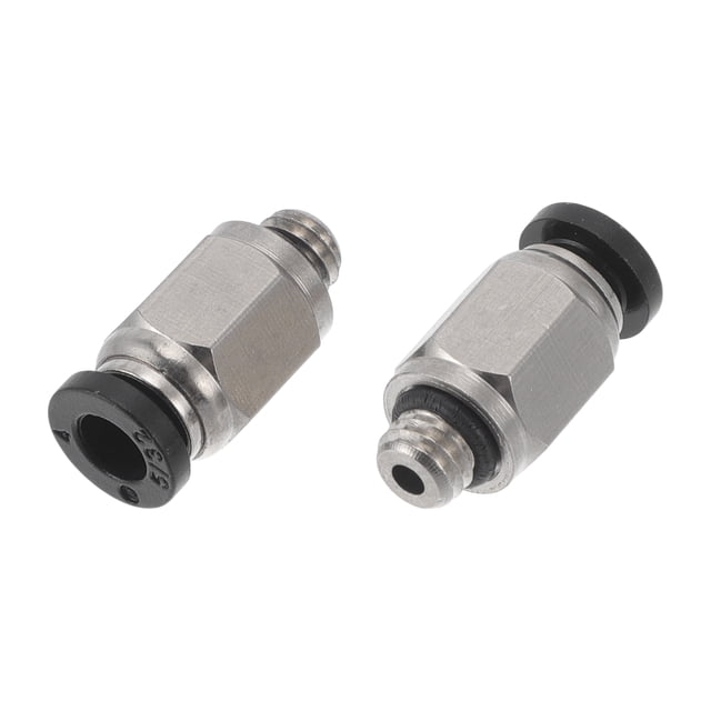 Conectores de aire de 5/32" con rosca macho, 2 piezas, tono negro y plateado