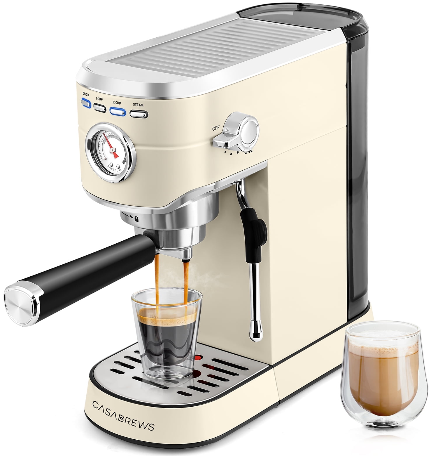 Casabrews 20 Bar Espresso Machine with Milk Frother and 34 oz Water
