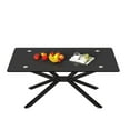 thumbnail image 7 of GZXS Black Glass Coffee Table for Living Room, Modern Accent Center Table with Metal Legs, 220lbs Weight Capacity, 39.37"L x 23.62"W x 16.93"H, 7 of 7