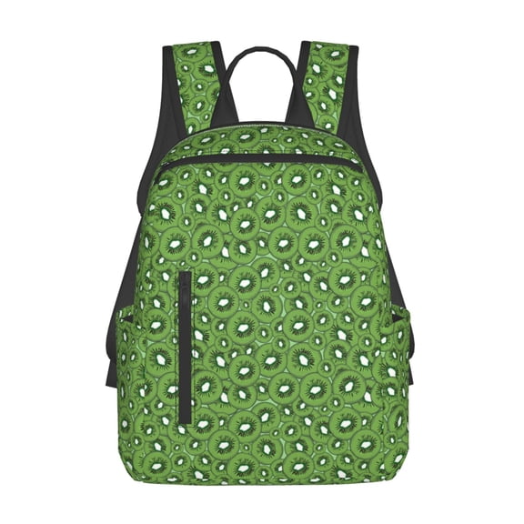 Fuzoiu Kiwi Fruit Print Lightweight Daypack,Weekender Bag for Men and Women, Travel Backpack with Padded Straps for School, Travel & Work