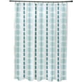 thumbnail image 1 of Simply Daisy 70" W x 73" H Watercolor Stripe Stripe Print Polyester Shower Curtain, Teal, 1 of 3