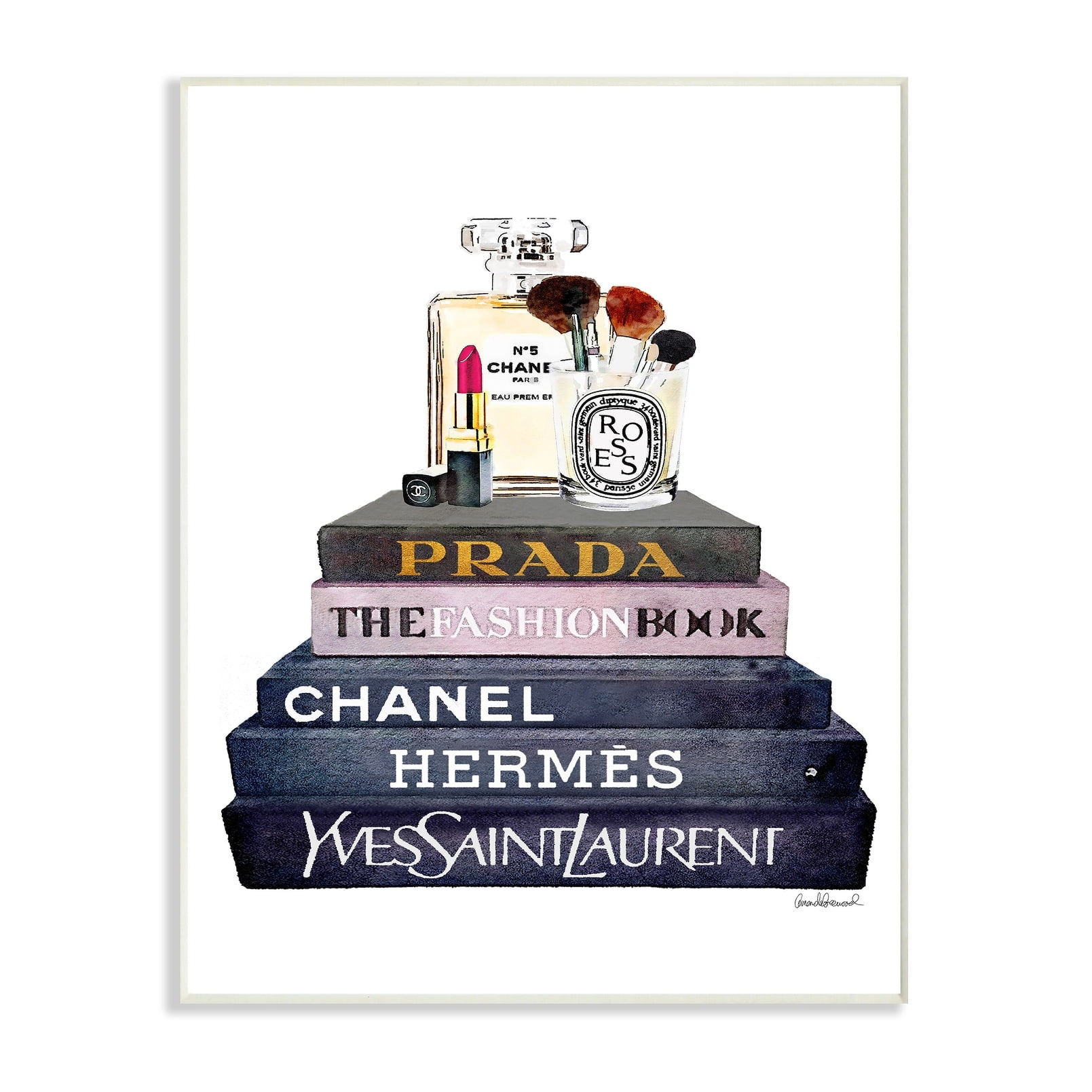 The Stupell Home Decor Collection Fashion Books with Makeup Wall Art