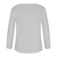 thumbnail image 4 of HAiming Women's Long Sleeve Shirts Casual Solid Color Round Neck Pullover Basic Tops Plus Size Loose Comfy Blouse, 4 of 8