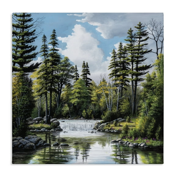 Stupell Industries Before The Falls Landscape Canvas Wall Art design by Bill Saunders, 17 x 17