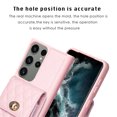 thumbnail image 3 of ELEHOLD Luxury Wallet Case&nbsp;for Samsung Galaxy S21 Ultra Case Organ Card Slots Holders PU Leather Metal Snap with Crossbody Shoulder Strap Shockproof Elegant Purse Case,pink, 3 of 6