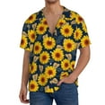 thumbnail image 3 of Xecao offers the Sunflowers for Men's Casual Short-sleeved Shirt, a button-up collared shirt with a pocket, perfect for beach vacations and yacht travel in the Medium size., 3 of 7