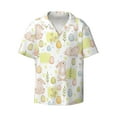 thumbnail image 2 of Lsque Easter Rabbit print Men's Cuban Collar Short Sleeve Shirt Summer Beachwear Casual Button Down Fashionable Vacation Leisure Shirt-Large, 2 of 7