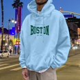 thumbnail image 4 of sususu Men's Hoodies Zip Up Letter Print Hoodie Sweatshirt For Stylish Comfort And Everyday Wear,Light Blue,XXL, 4 of 6