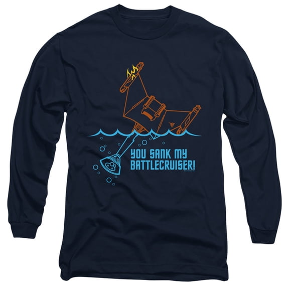 Star Trek Battlecruiser Long Sleeve Adult 18/1 T-Shirt Navy