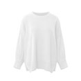 thumbnail image 3 of Women's Oversized Sweaters Fall Outfits Trendy Crewneck Knit Side Slit Fashion Pullover Tops, 3 of 8