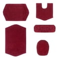 thumbnail image 2 of Home Weavers Waterford Collection 100% Cotton Non-Slip Bathroom Rug Set Machine Washable Bathroom Rug, Bath Rug, U Shaped Contour, Lid Cover, Toilet Tank Cover, Red Color 5 Piece Bath rug set, 2 of 8