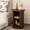 Walnut, variant on 18'' Fluted Round End Tables with Storage, Modern Side Table Nightstands for Living Room Bedroom, Black