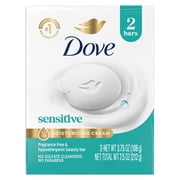 Dove Beauty Bar Soap For Sensitive Skin, Sensitive, Fragrance Free And Hypoallergenic, 3.75 oz 2 Bars