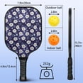 thumbnail image 3 of Pickleball Paddles Set,Pioneer Flower Floral Print Pattern Fiberglass Surface Pickleball Racket Set with 2 Indoor Outdoor Pickleball Balls and Pickleball Bag,Pickle-ball Equipment, 3 of 6
