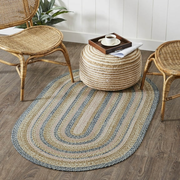 VHC Brands Kaila Jute Rug Oval w/Pad 36x60
