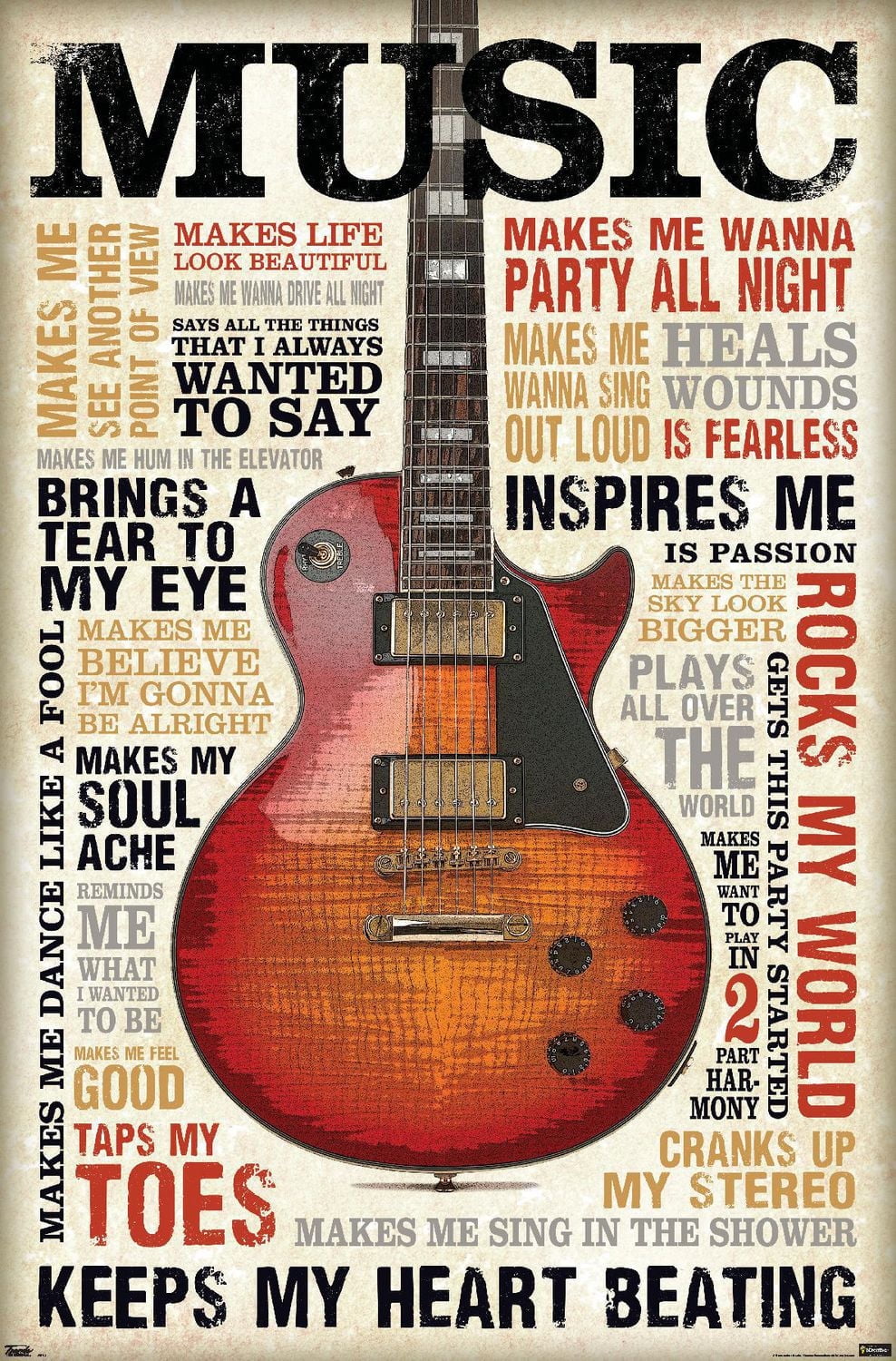 Music Inspires Me Wall Poster, 22.375" x 34"