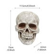 thumbnail image 5 of Pebbuoy Realistic Life Size Skull Figure Human Skull Ornament Halloween Decor Resin Horror Statue Waterproof Home Office Yard Decoration, 5 of 6