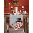 thumbnail image 4 of Table Runner Dresser Scarves Winter Christmas Snowman Cardinal Cotton Linen Burlap Table Cover Snowflake Gift on Grey Table Runners for Family Kitchen Dining Holiday Party Banquet Decor, 4 of 5