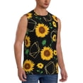 thumbnail image 2 of Bixox Men's Sunflowers Printed Shirt Sleeveless Fitness Tank Top-X-Large, 2 of 7