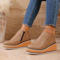 thumbnail image 2 of Willtoo Boots for Women Side‑Zipper Wedge Ankle Boots Thick Platform Elevated Booties Warm Winter Casual Outdoor Daily Shoes, 2 of 6