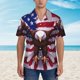 thumbnail image 2 of Balery USA Eagle with Spread Wings Camisas hawaianas de manga corta para hombre, camisas playeras de corte holgado, camisas de vacaciones con botones,Large, 2 of 7