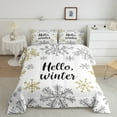 thumbnail image 2 of jejeloiu Hallo Winter Queen Comforter Set,Christmas Snowflake Bedding Sets,Happy New Year Bedding Comforter Set For Boys Kids,Breathable Home Decor,3-Piece, 2 of 8