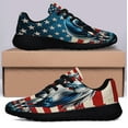 thumbnail image 3 of Patriotic Horse American flag Shoes Sneakers Black Size 6, 3 of 7
