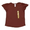 Philosophy Women's Flutter Sleeve Scoop Neck Shirt (Burnt Sienna, L)