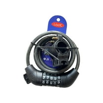 Litrail 5-Digit Resettable Bike Cable Lock - Keyless Combination Heavy Duty Steel PVC Coated for Road Bike Motorcycle Scooter - Portable & Frame Mountable