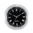 thumbnail image 3 of Inserto de reloj redondo con números romanos, decorativo, para oficina, manualidades, reloj, montaje marco plateado negro, 3 of 9