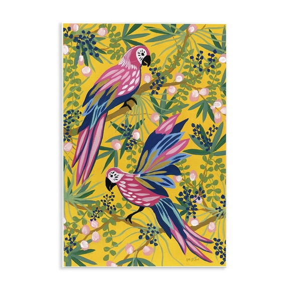 Stupell Industries Maximalist Parrots Pattern Animals & Insects Painting Unframed Art Print Wall Art, 10 x 15