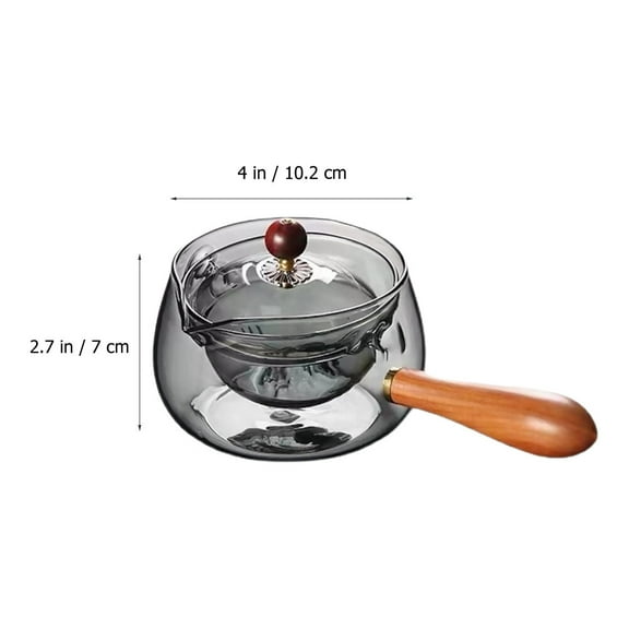 Rotatory Teapot Long Handle Teapot Glass Filter Tea Kettle Portable Tea Ware