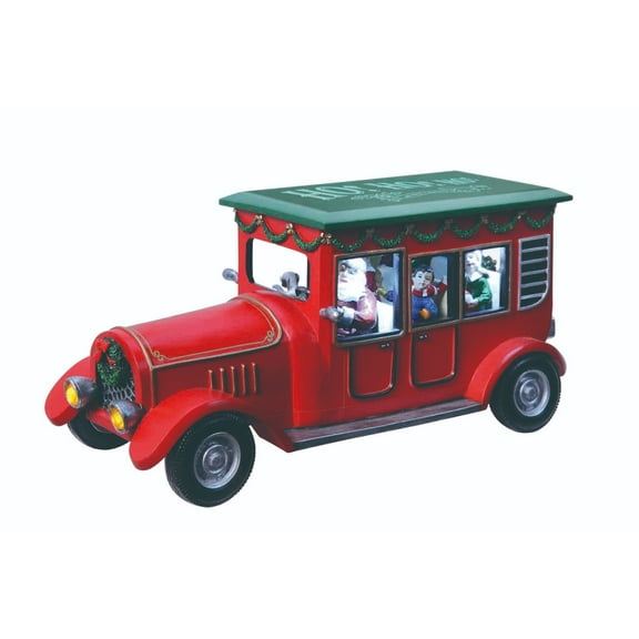 Diva At Home 5.5" Red and Green Santa Station Wagon Car Christmas Table Decor
