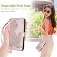 thumbnail image 5 of for Galaxy A55 5G Phone Case Wallet,A55 Flip Cases,Card Holder Cute Floral Leather Kickstand,Wrist Strap, Closure,Shockproof Protective Cover for Samsung A55 5G / 4G (Rose Gold), 5 of 14