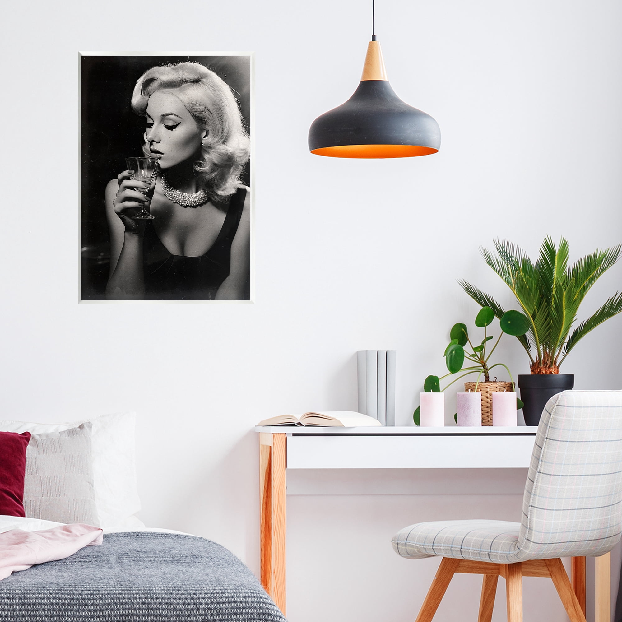 Classic Woman & Martini Wall Plaque Art, design by Decent Exposures