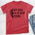thumbnail image 2 of My Goal Is To Deny Yours Hockey T-shirt, Unisex Men's Shirt, Ice Hockey Goalie Canadian Winter Sports, Heather Red, Large, 2 of 6