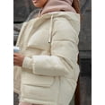 thumbnail image 6 of Ladies' Autumn and Winter Warm Coat Fashionable and Simple Casual Hooded Drawstring Button Large Pocket Jacket Solid Color Campus Warm Coat, 6 of 9