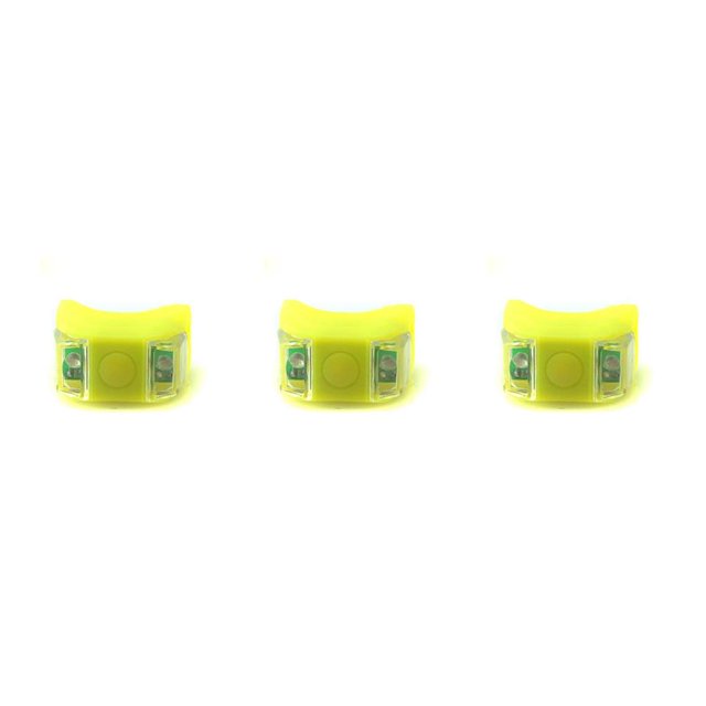 Soidarity Luz de bicicleta Linterna a prueba de agua Alto brillo Resistente al desgaste 2 LED Luz de flash Lámpara de haz ancho Manillar Cascos Type1 NO1